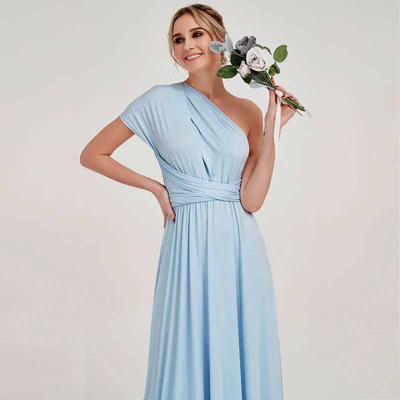 [Final Sale] Cornflower Blue Infinity Wrap Maxi Bridesmaid Dress