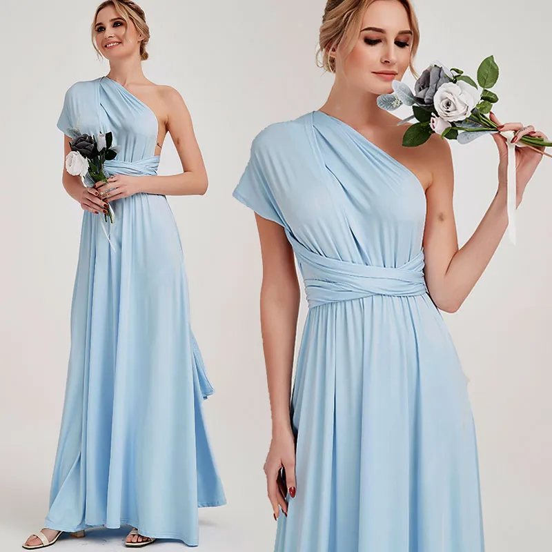 [Final Sale] Cornflower Blue Infinity Wrap Maxi Bridesmaid Dress