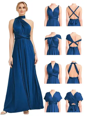 [Final Sale] Prussian Blue Infinity Wrap Maxi Bridesmaid Dress