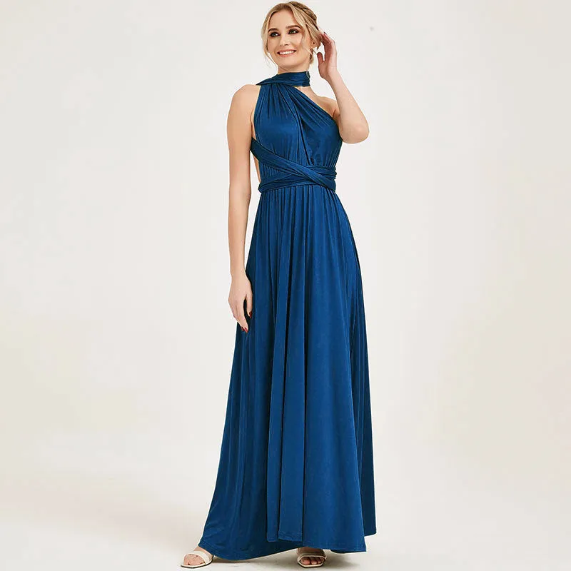 [Final Sale] Prussian Blue Infinity Wrap Maxi Bridesmaid Dress