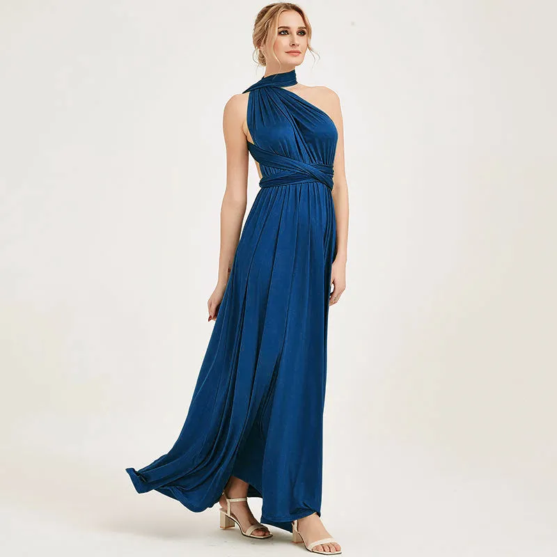 [Final Sale] Prussian Blue Infinity Wrap Maxi Bridesmaid Dress