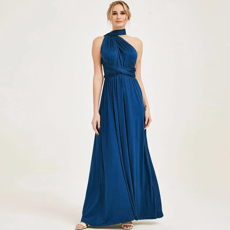 [Final Sale] Prussian Blue Infinity Wrap Maxi Bridesmaid Dress