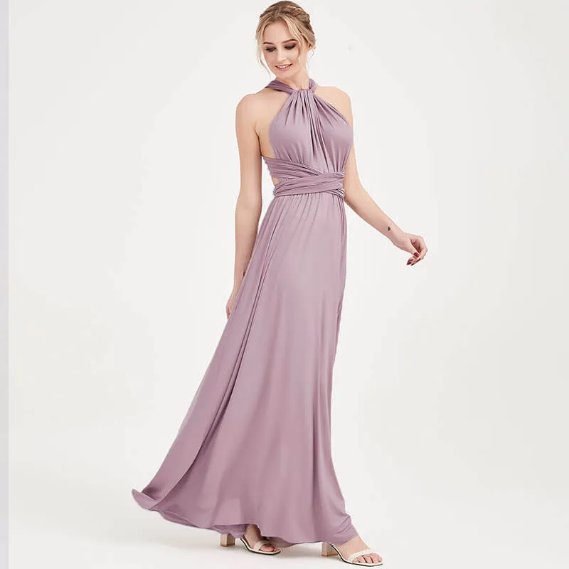 [Final Sale] Vintage Mauve Infinity Wrap Bridesmaid Convertible Dress