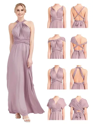 [Final Sale] Vintage Mauve Infinity Wrap Bridesmaid Convertible Dress