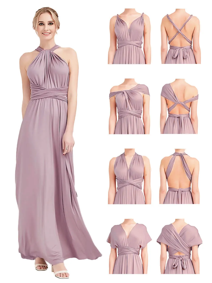 [Final Sale] Vintage Mauve Infinity Wrap Bridesmaid Convertible Dress