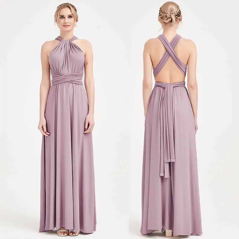 [Final Sale] Vintage Mauve Infinity Wrap Bridesmaid Convertible Dress