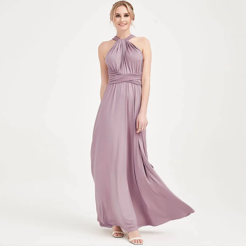 [Final Sale] Vintage Mauve Infinity Wrap Bridesmaid Convertible Dress