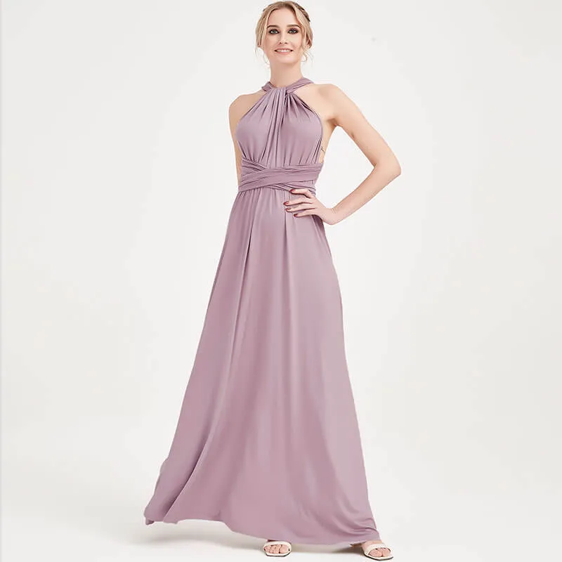 [Final Sale] Vintage Mauve Infinity Wrap Bridesmaid Convertible Dress