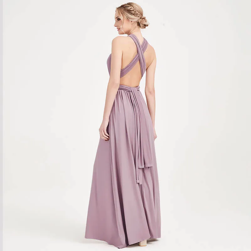 [Final Sale] Vintage Mauve Infinity Wrap Bridesmaid Convertible Dress