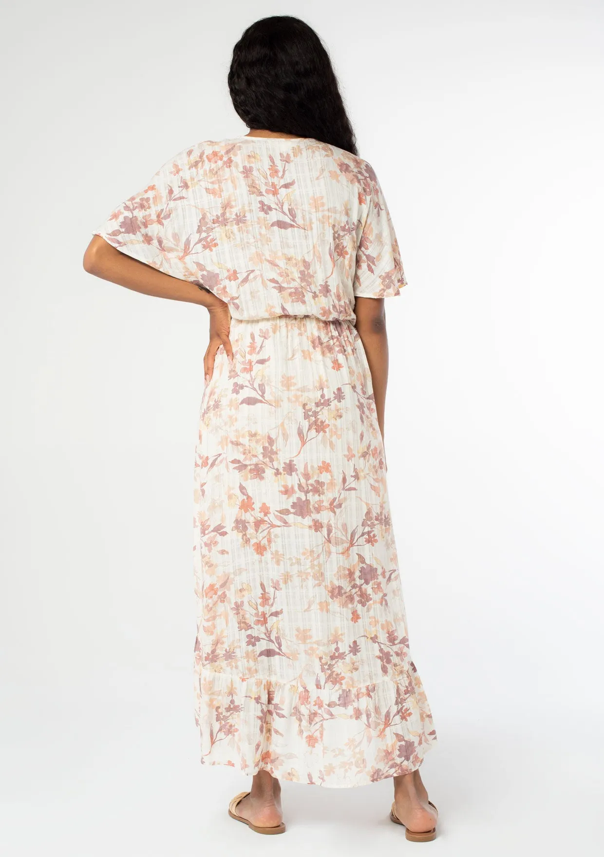 Floral Flutter Sleeve Wrap Dress