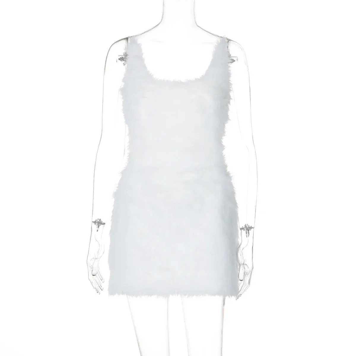 Fur Sexy Backless Mini Wrap Dress
