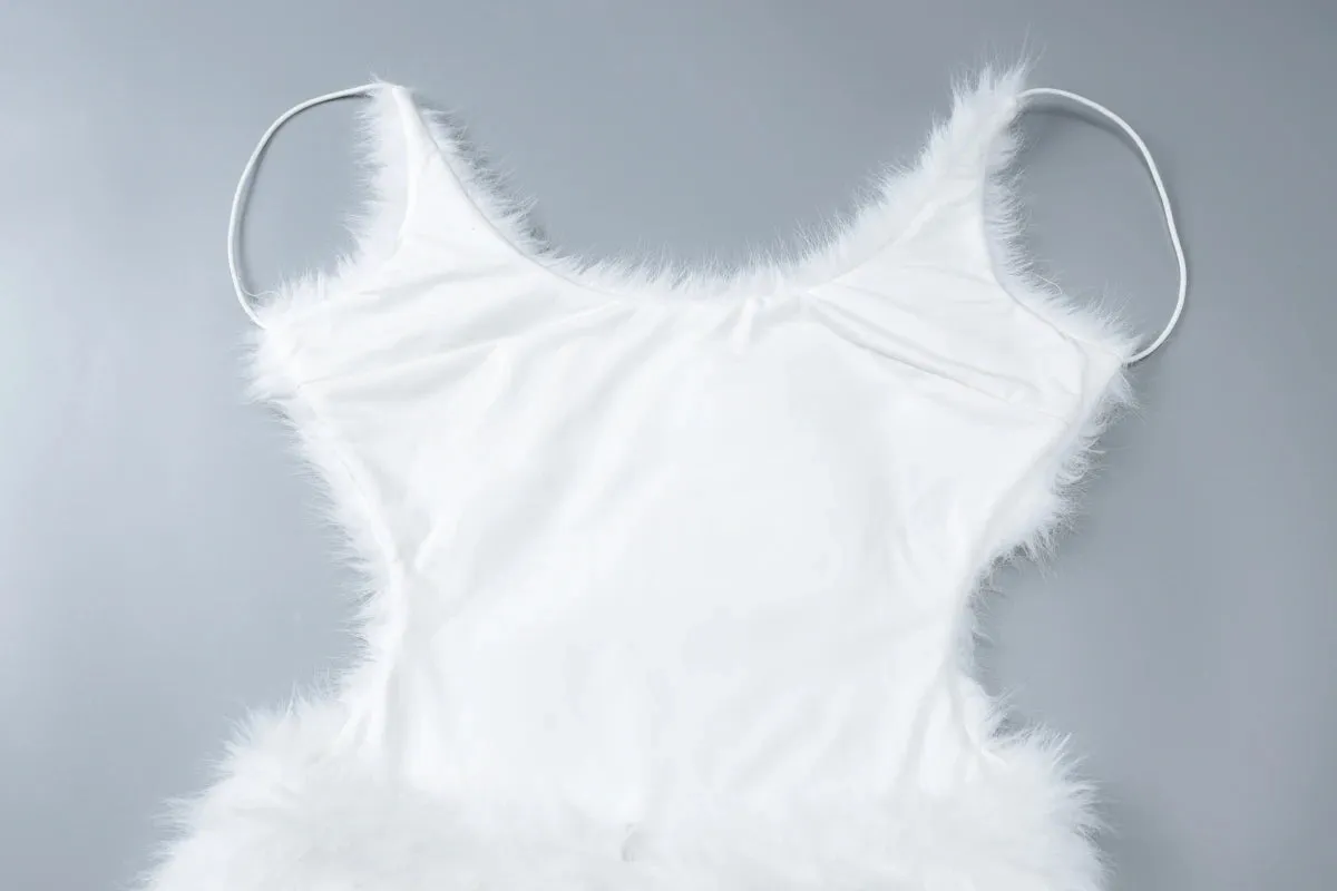 Fur Sexy Backless Mini Wrap Dress