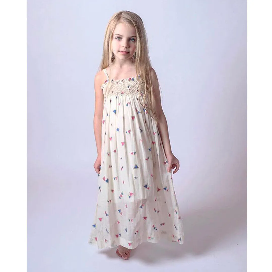 Girls Jamila Long Dress - Egret