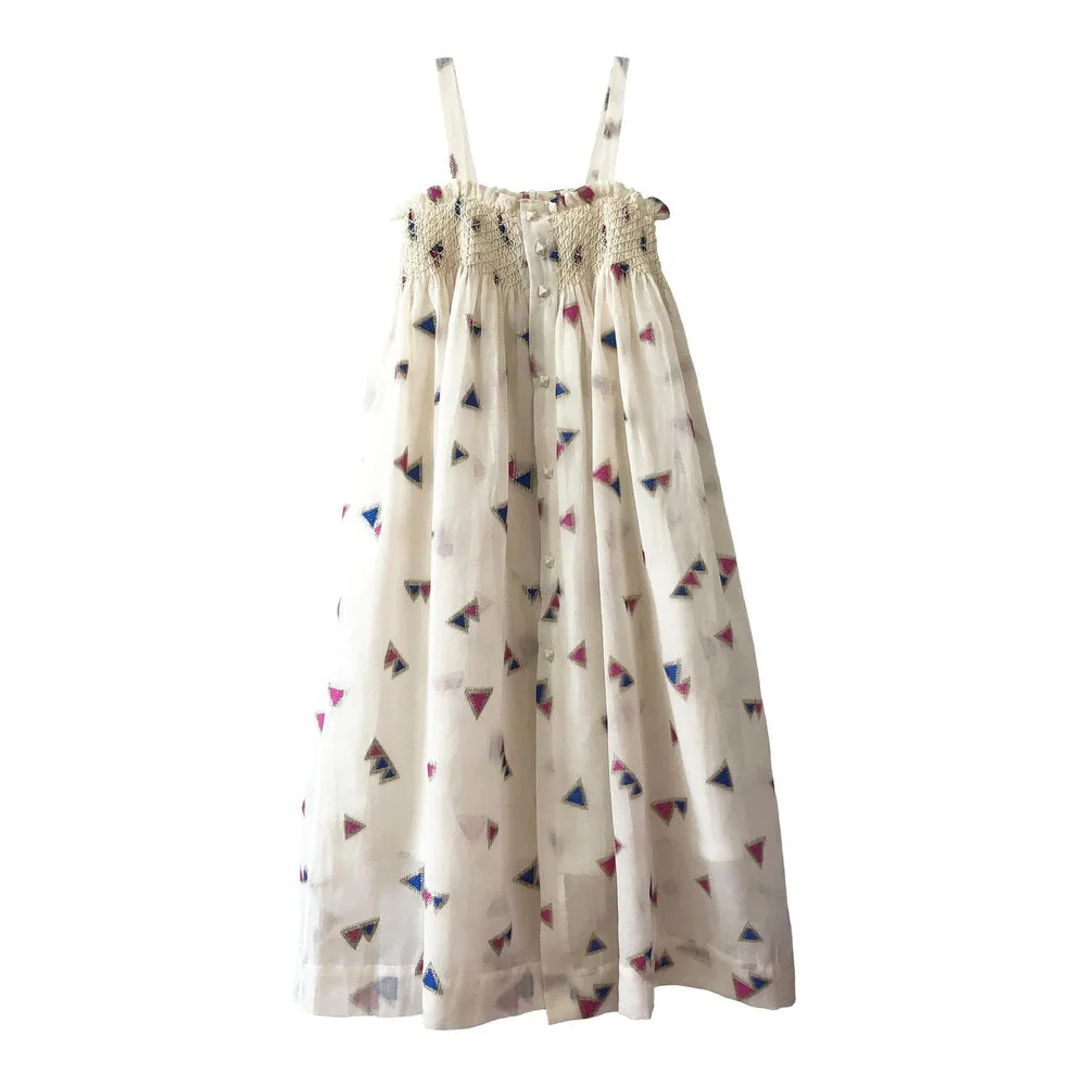 Girls Jamila Long Dress - Egret