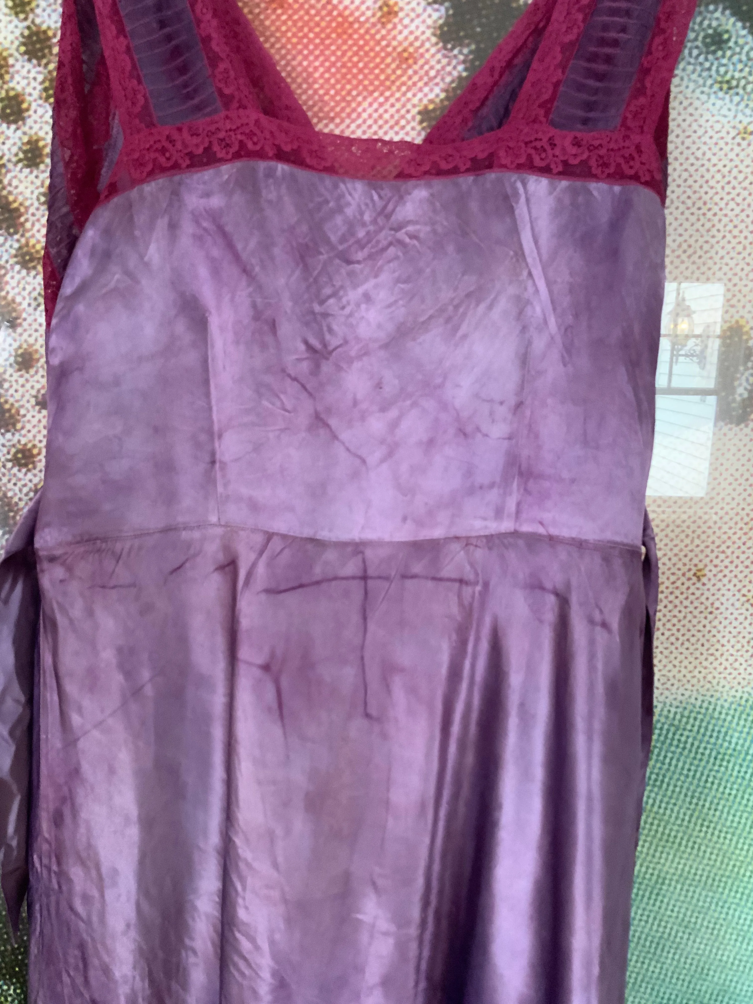 Hand Dyed Satin Nightgown - 50s - 50M