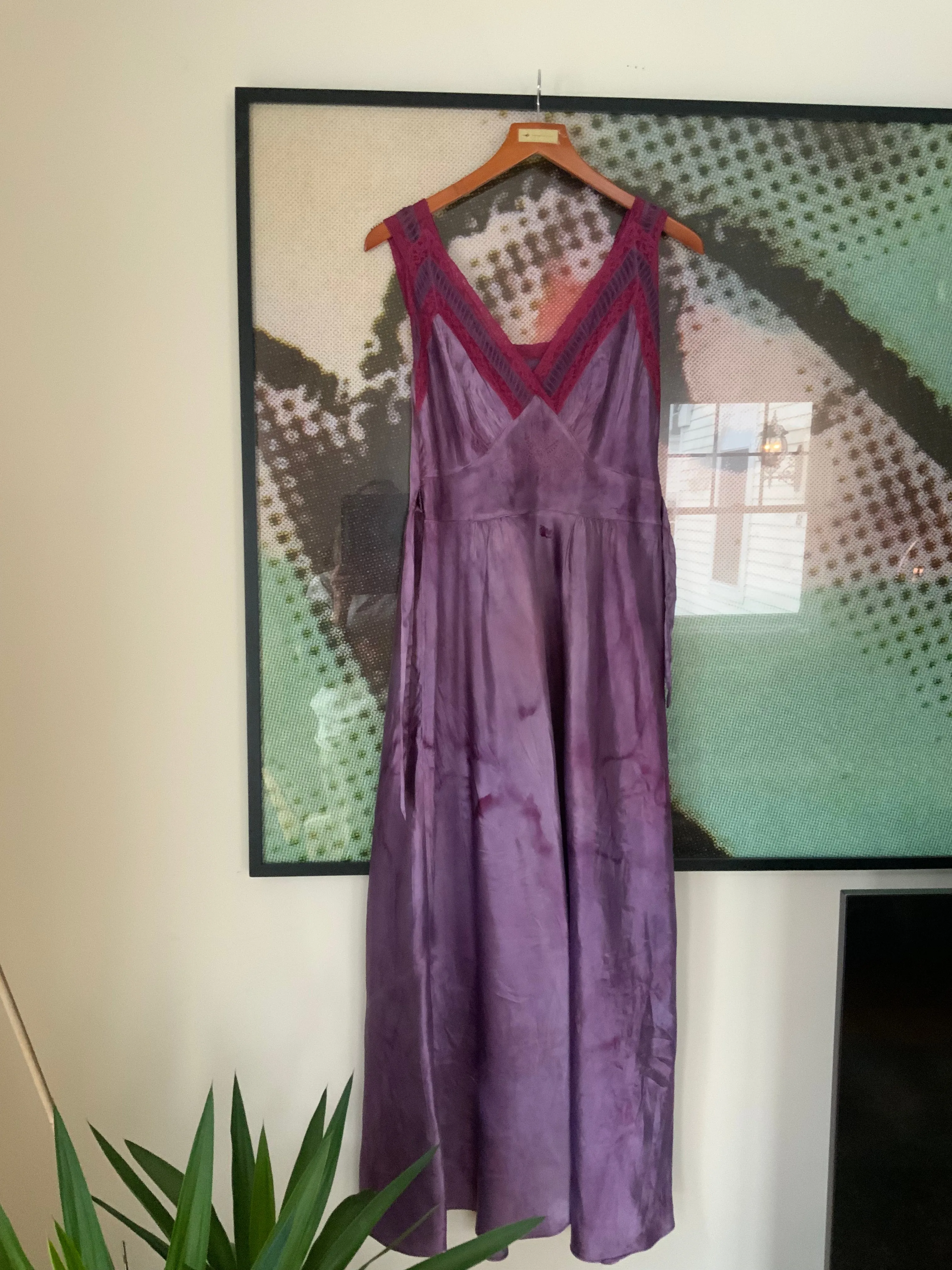 Hand Dyed Satin Nightgown - 50s - 50M