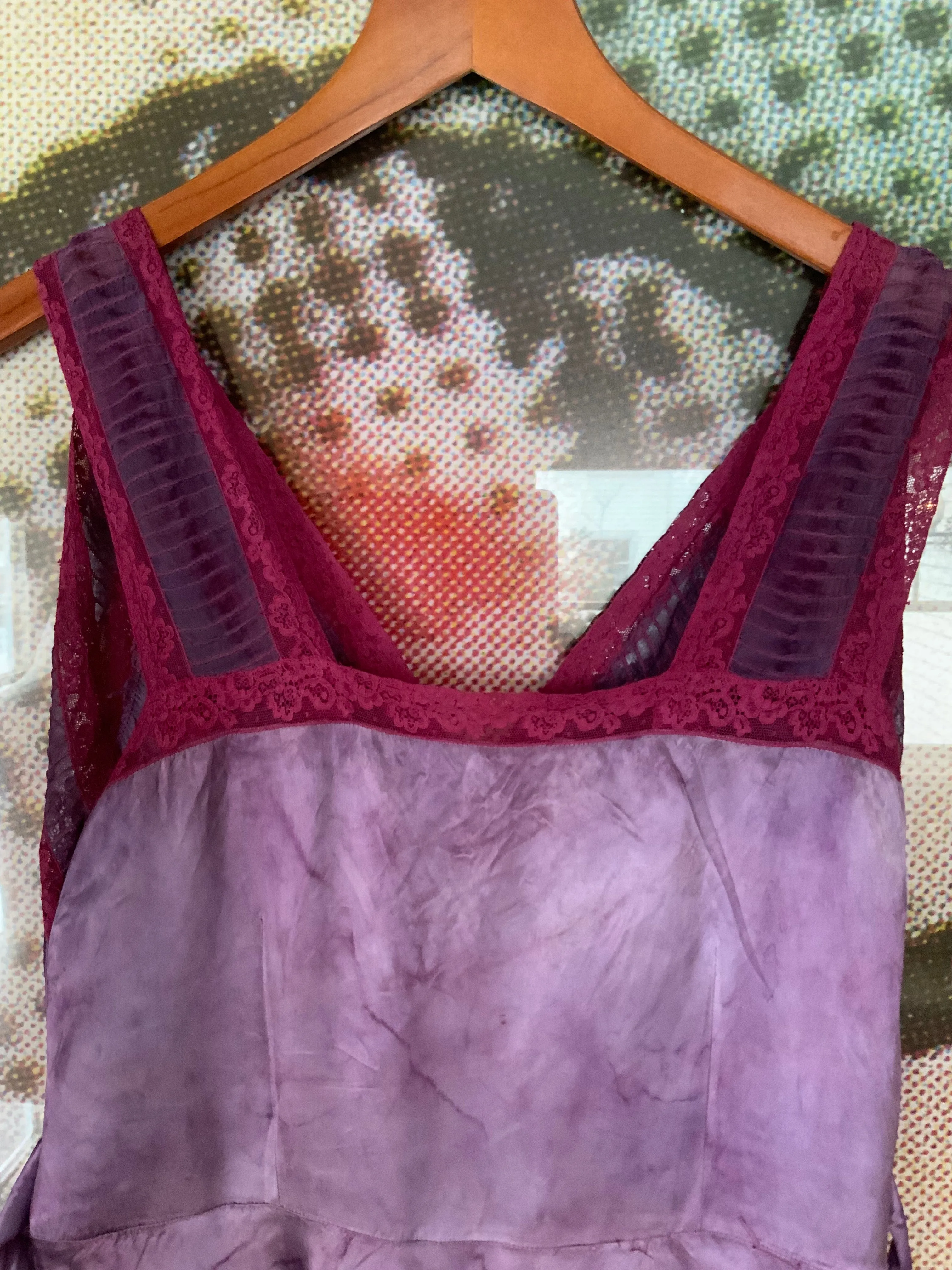 Hand Dyed Satin Nightgown - 50s - 50M