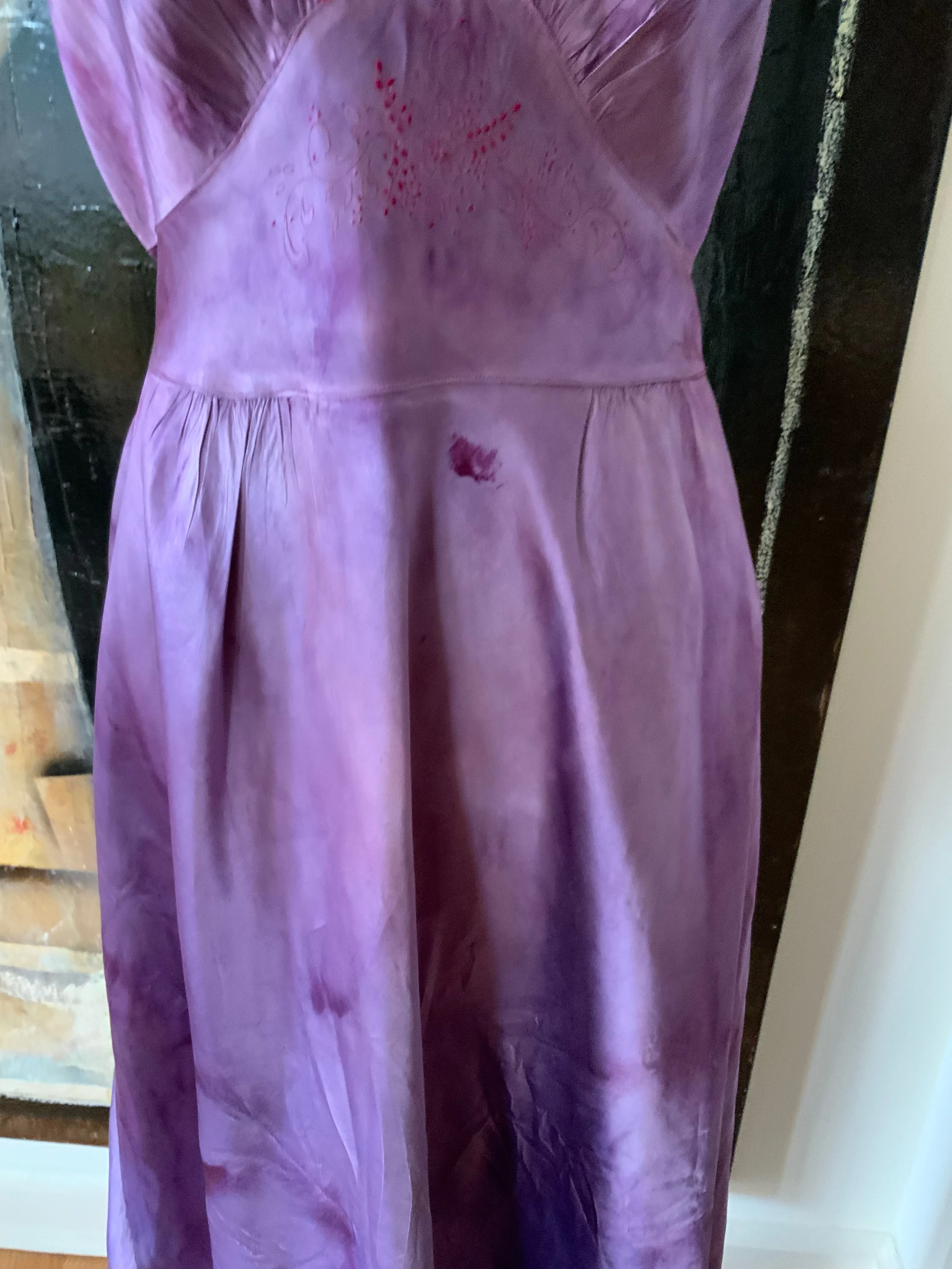 Hand Dyed Satin Nightgown - 50s - 50M