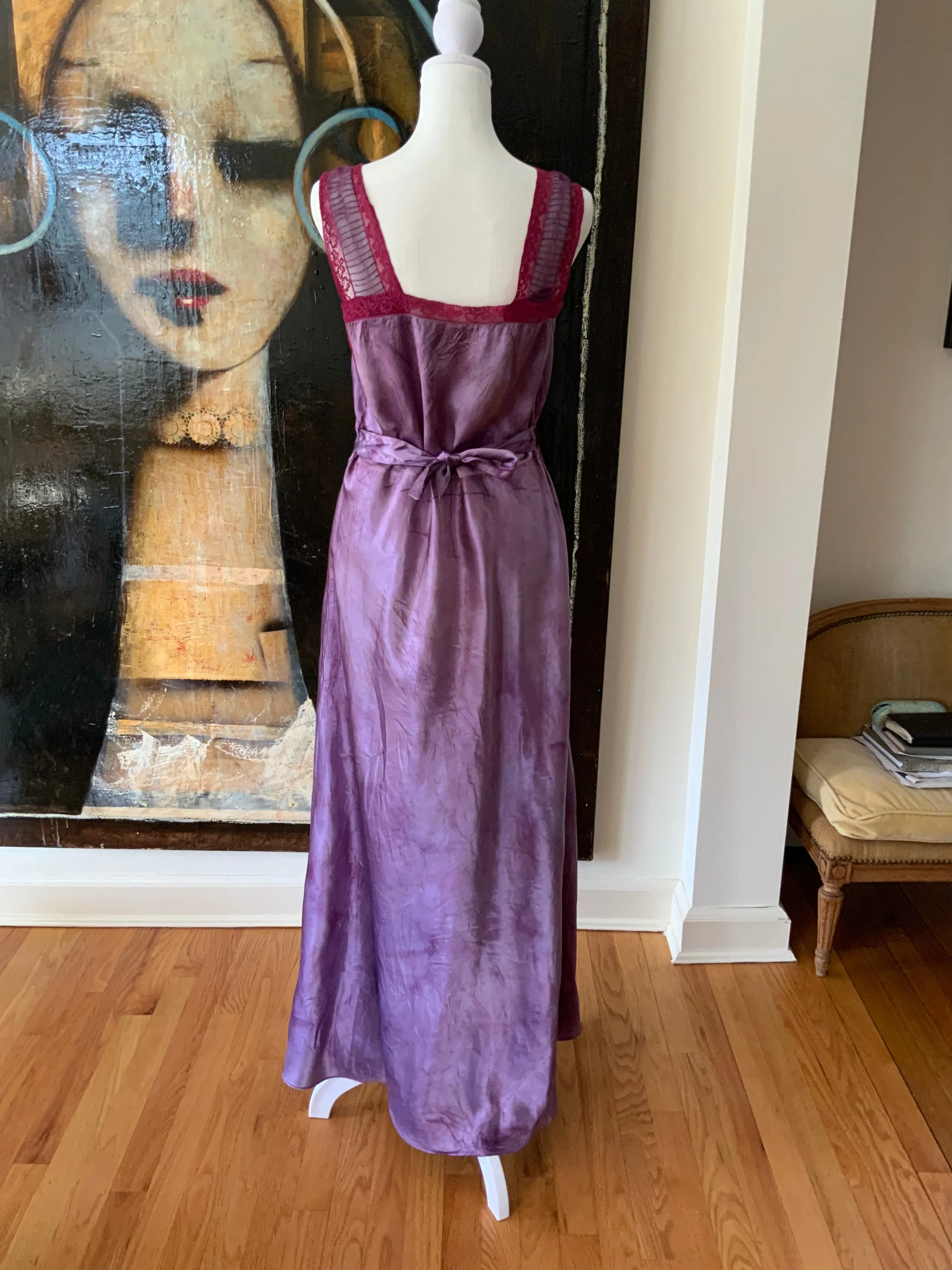Hand Dyed Satin Nightgown - 50s - 50M