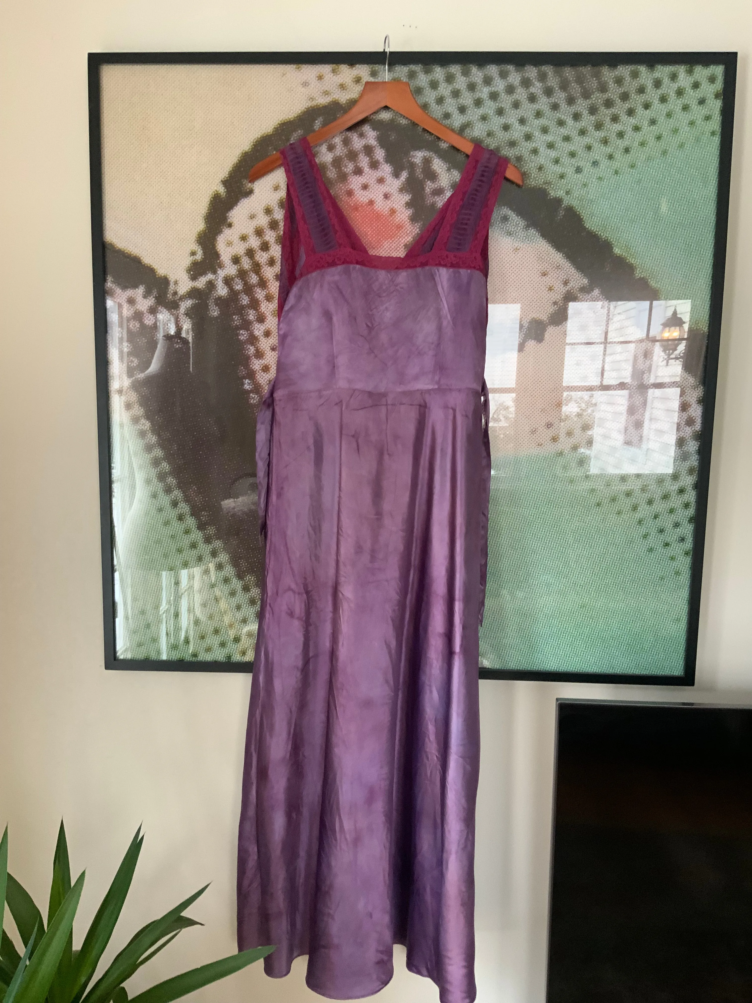 Hand Dyed Satin Nightgown - 50s - 50M
