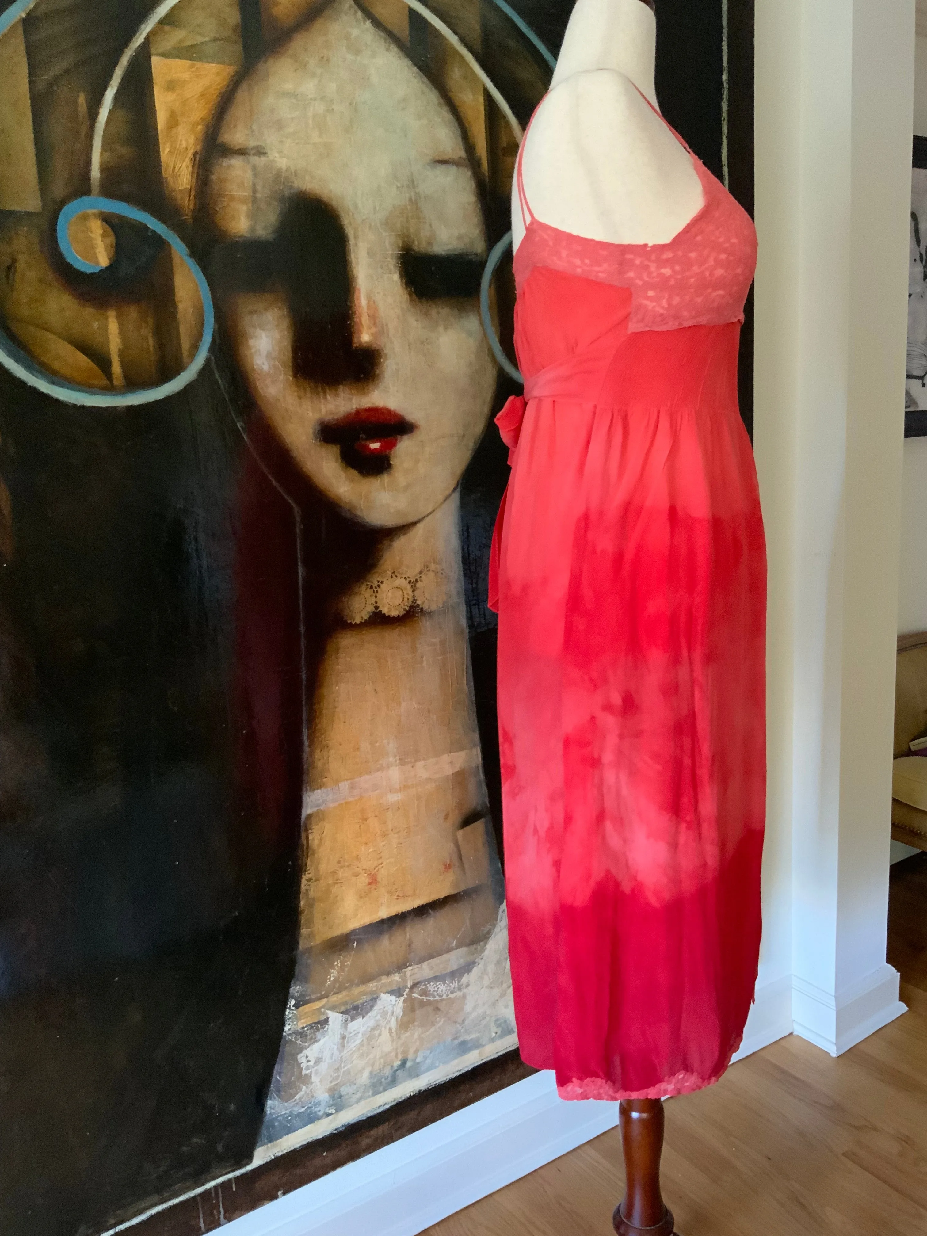 Hand Dyed Silk Dress - 50s -50U