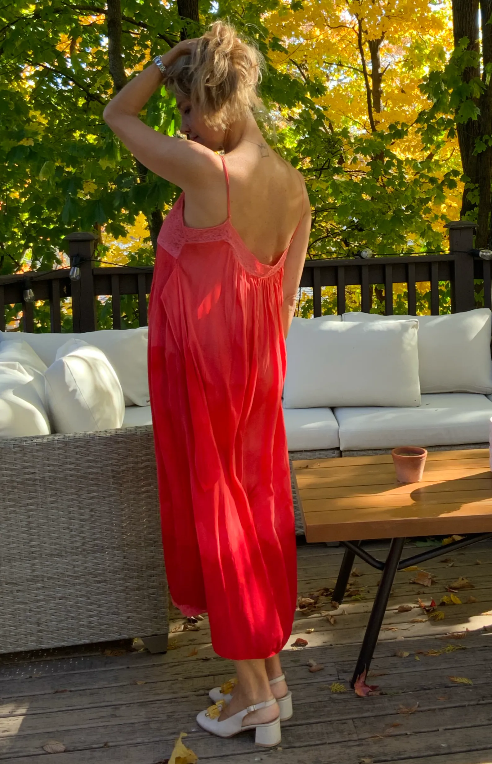 Hand Dyed Silk Dress - 50s -50U