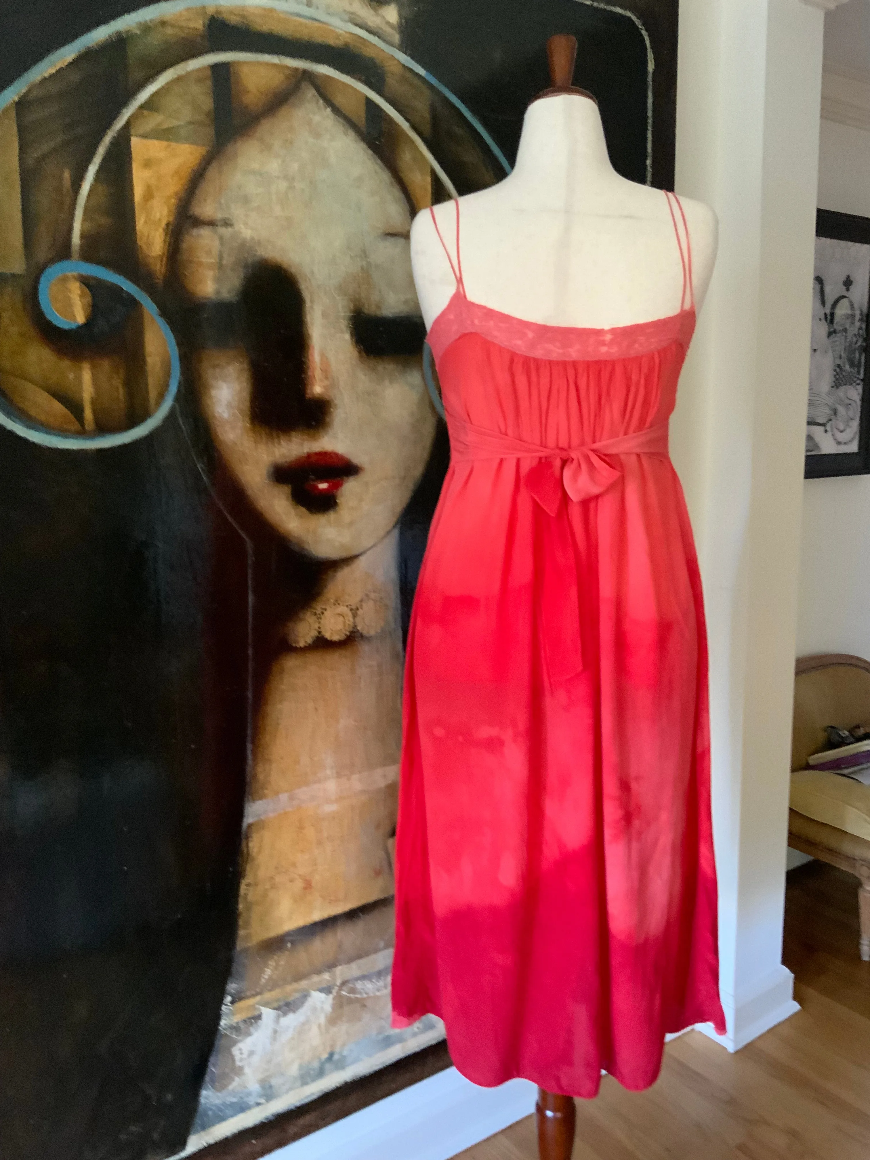 Hand Dyed Silk Dress - 50s -50U