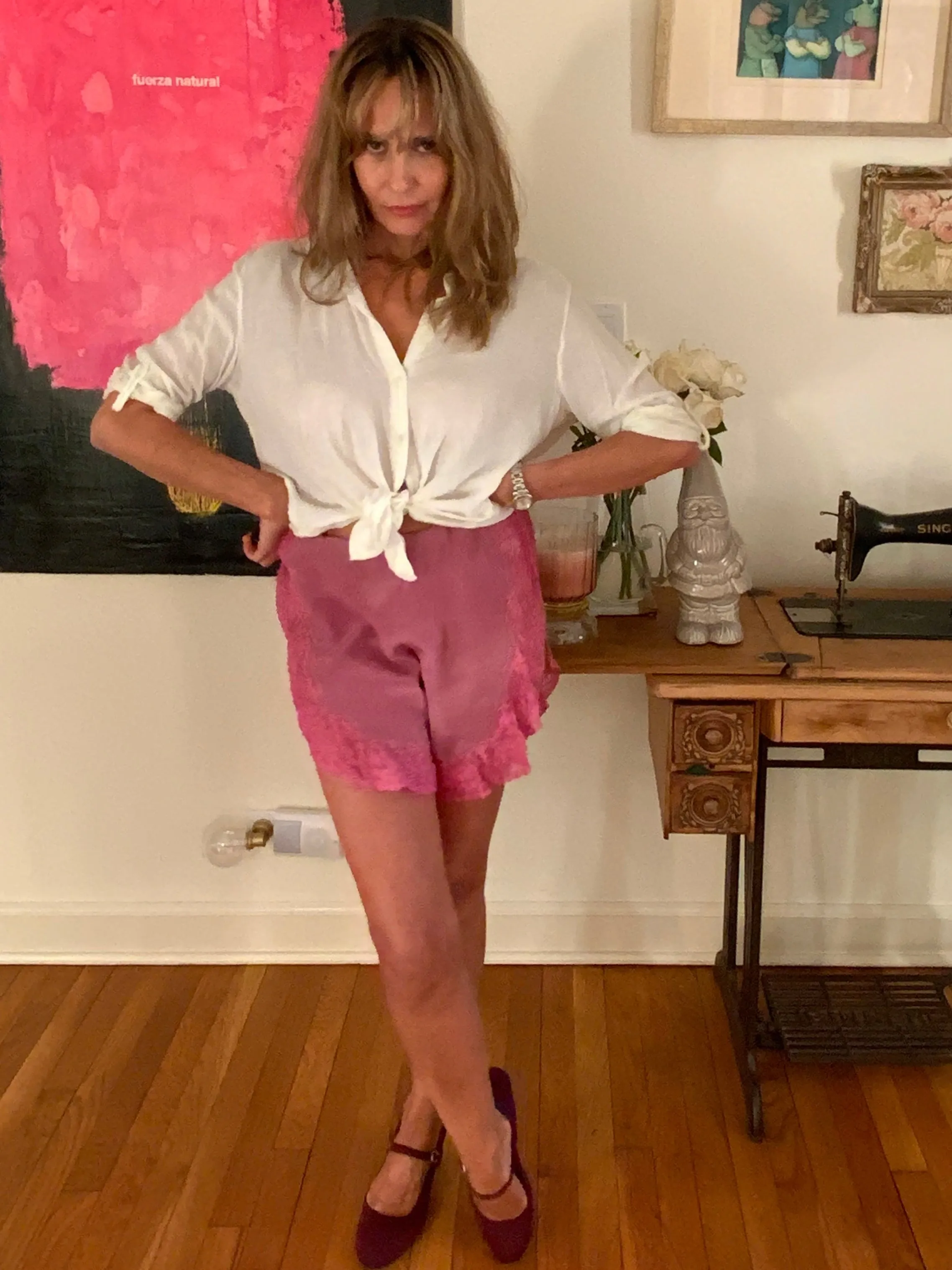 Hand Dyed Silk Lace Tap Pants - 20s - 20G