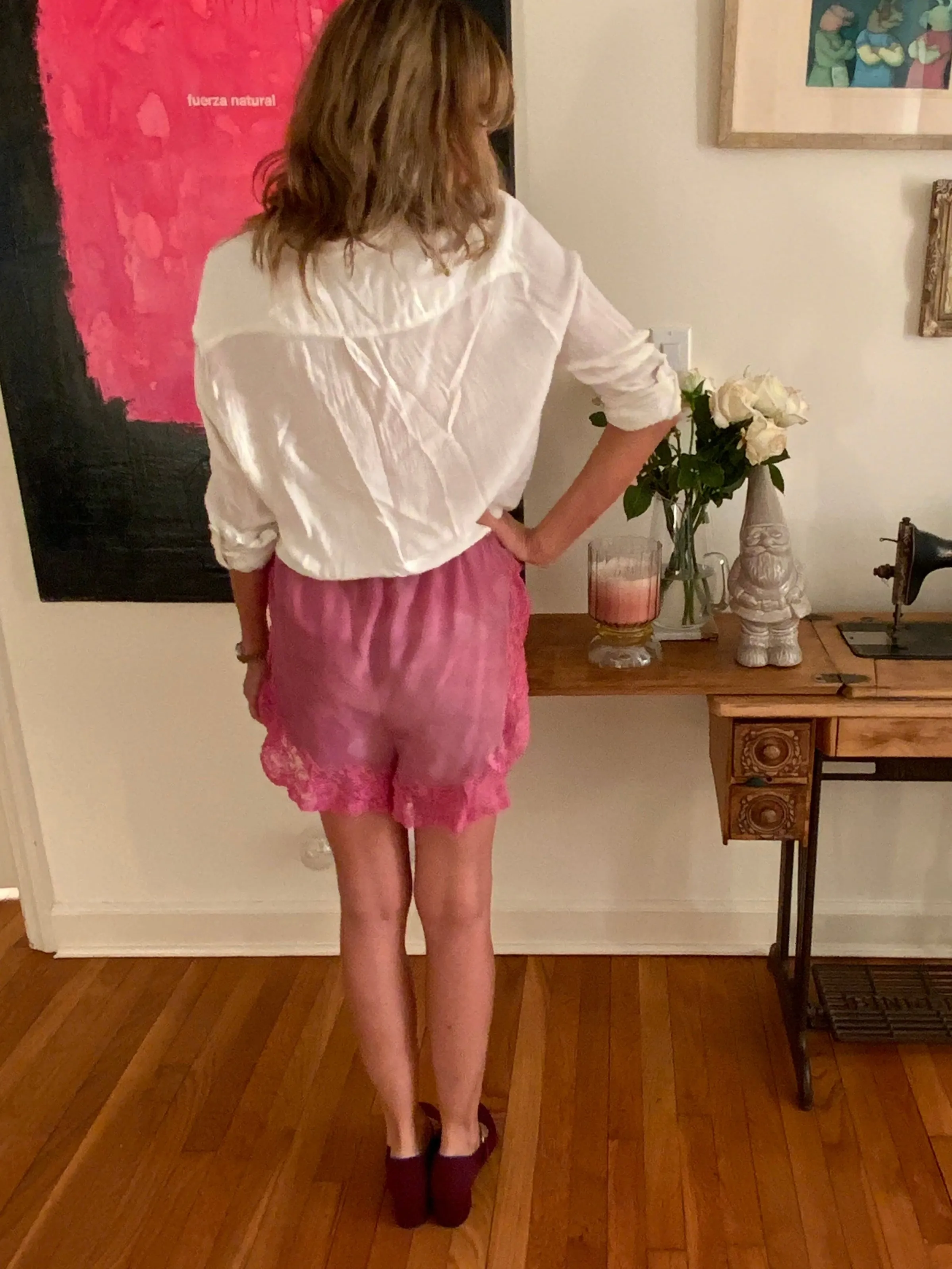 Hand Dyed Silk Lace Tap Pants - 20s - 20G