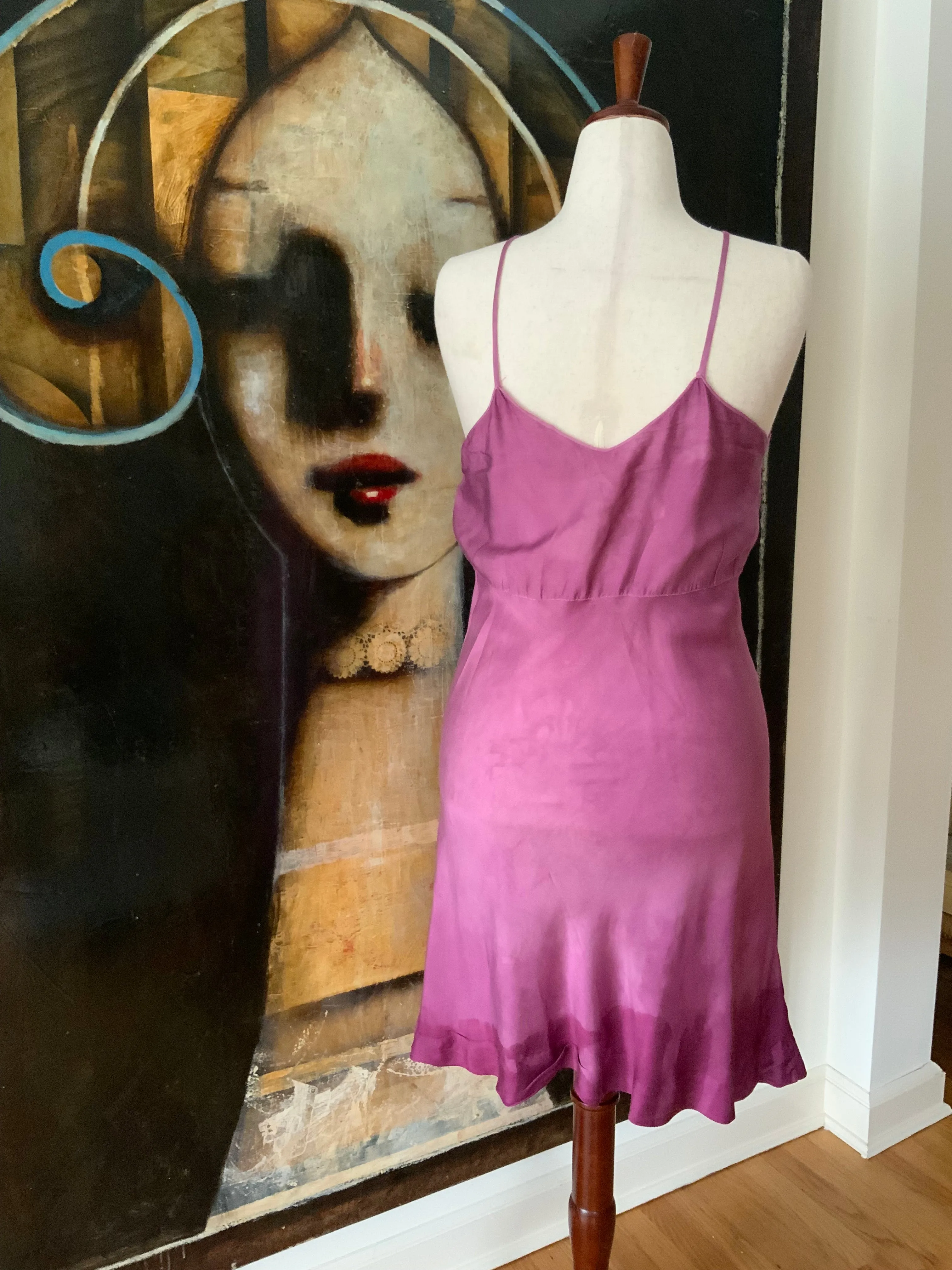 Hand Dyed Slip Dress - 50s - 50L
