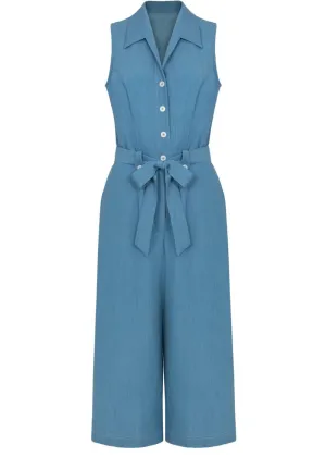 Hell Bunny Rylee Jumpsuit Blue