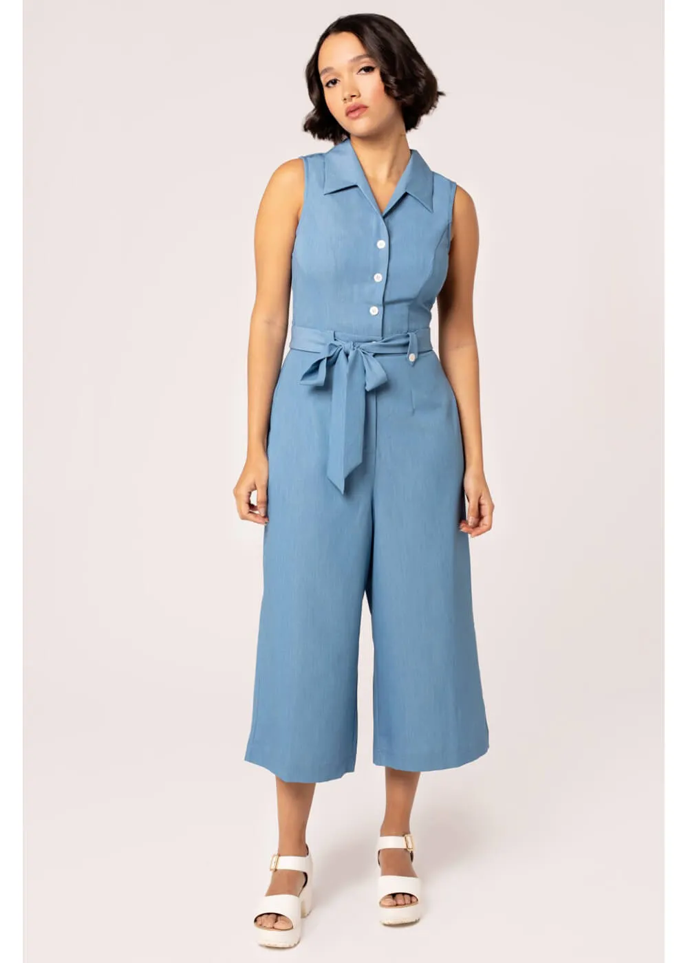 Hell Bunny Rylee Jumpsuit Blue