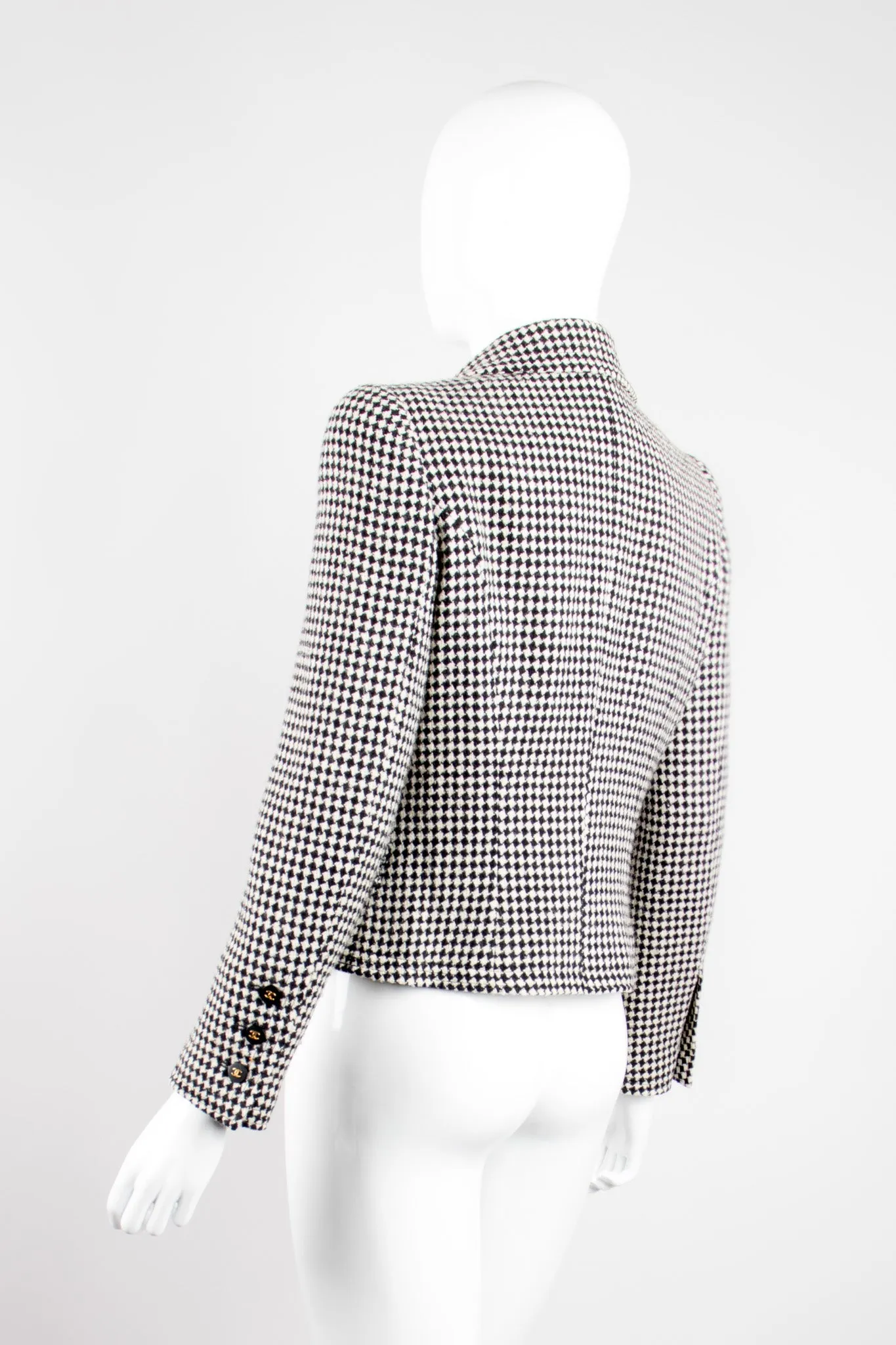 Hook Front Houndstooth Jacket