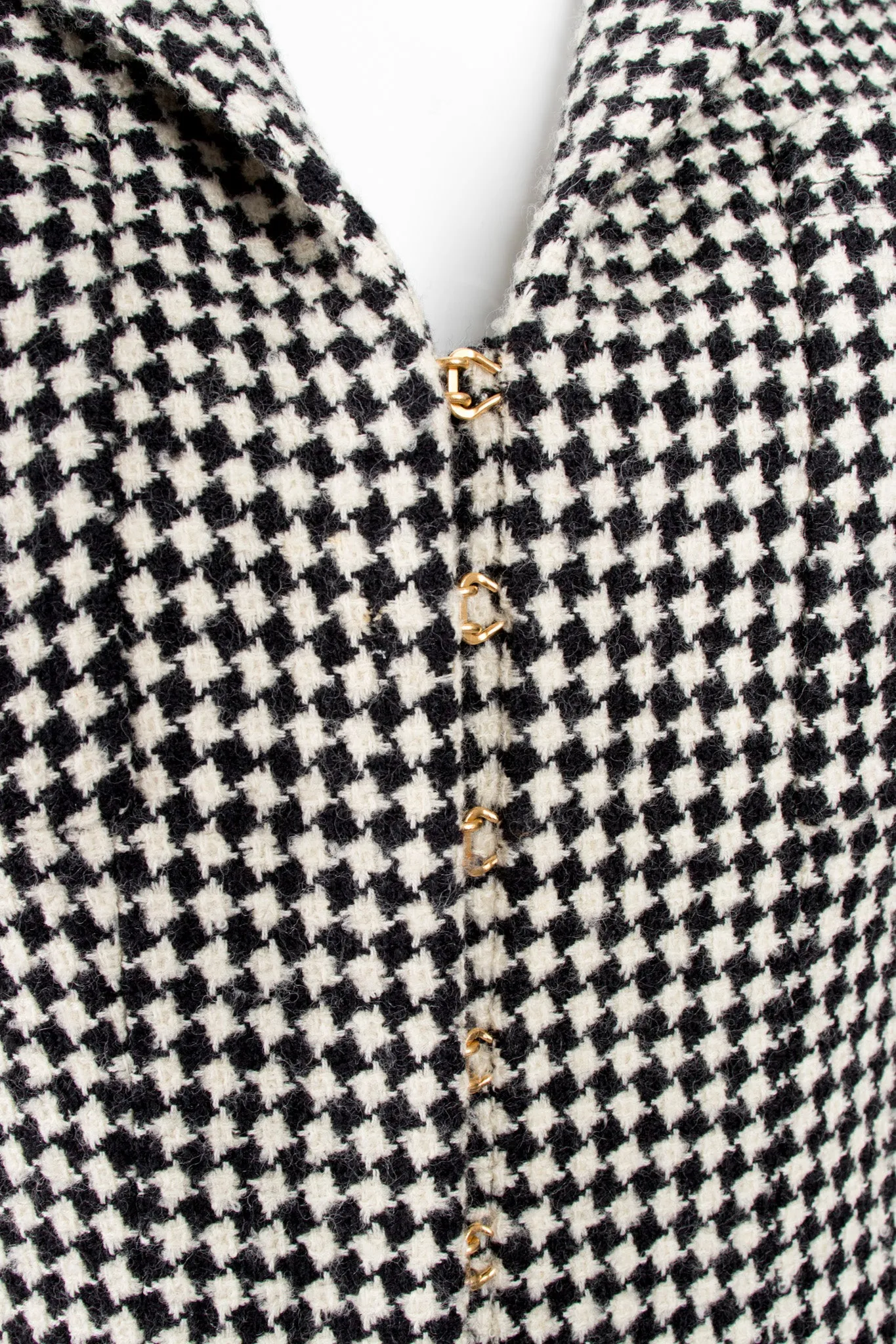 Hook Front Houndstooth Jacket