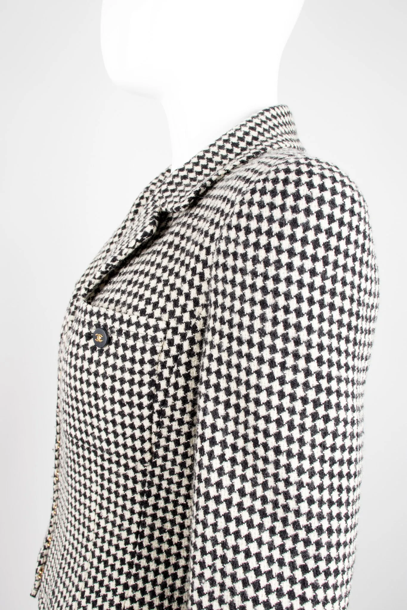 Hook Front Houndstooth Jacket