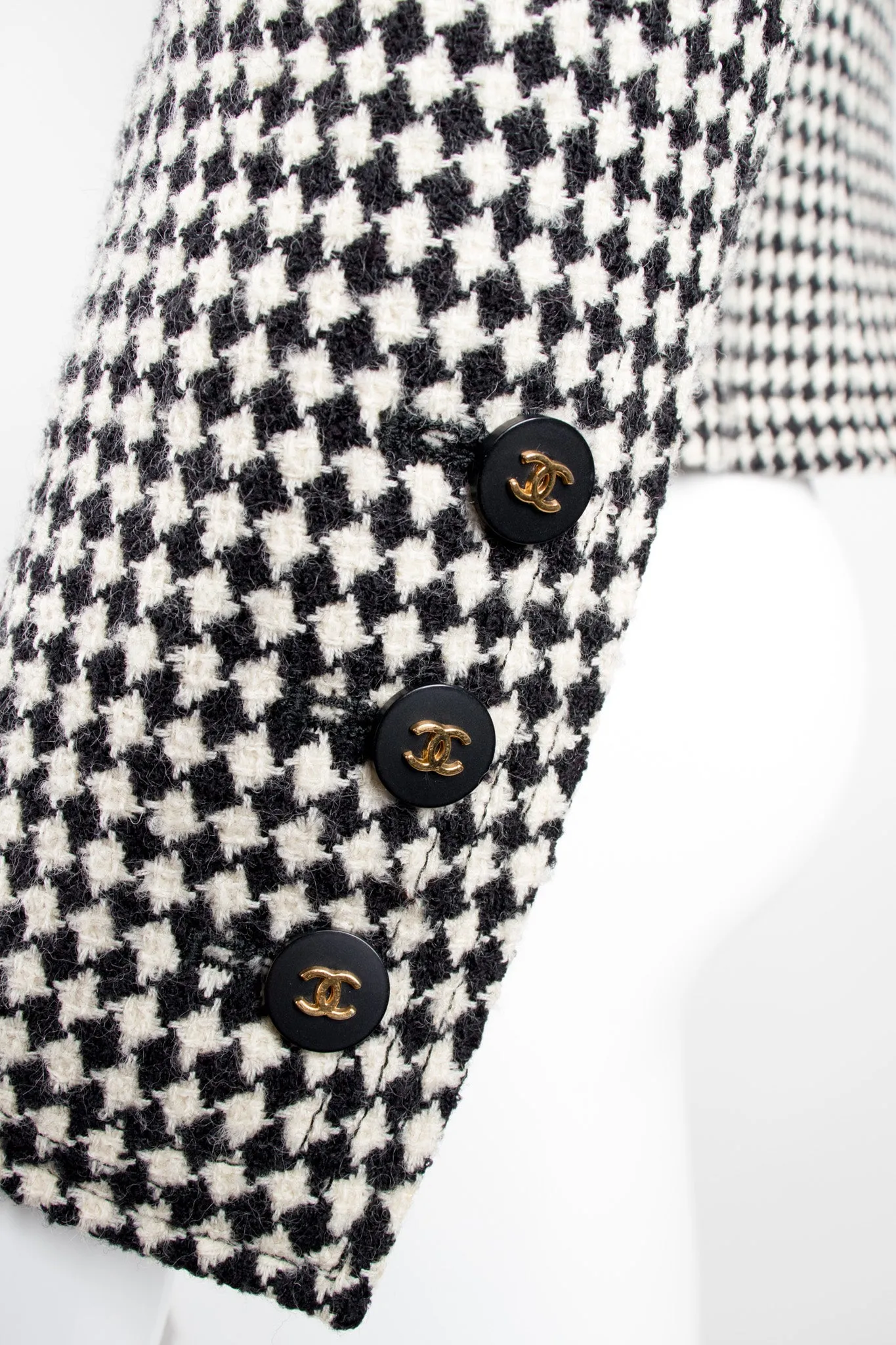 Hook Front Houndstooth Jacket