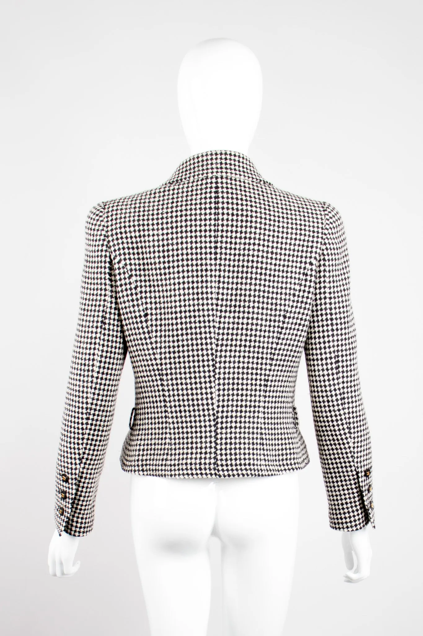 Hook Front Houndstooth Jacket