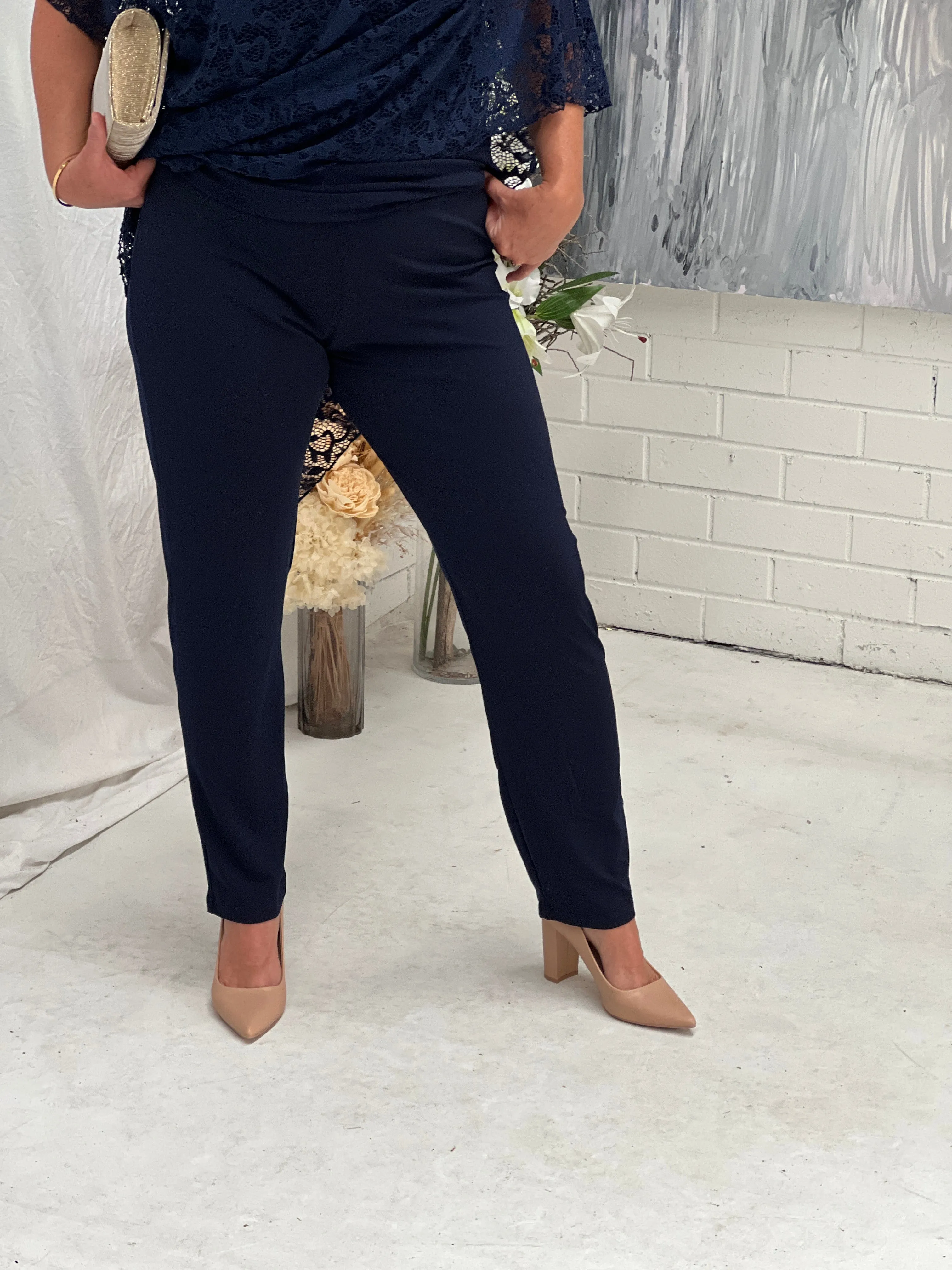 Juno Navy Jersey Pants