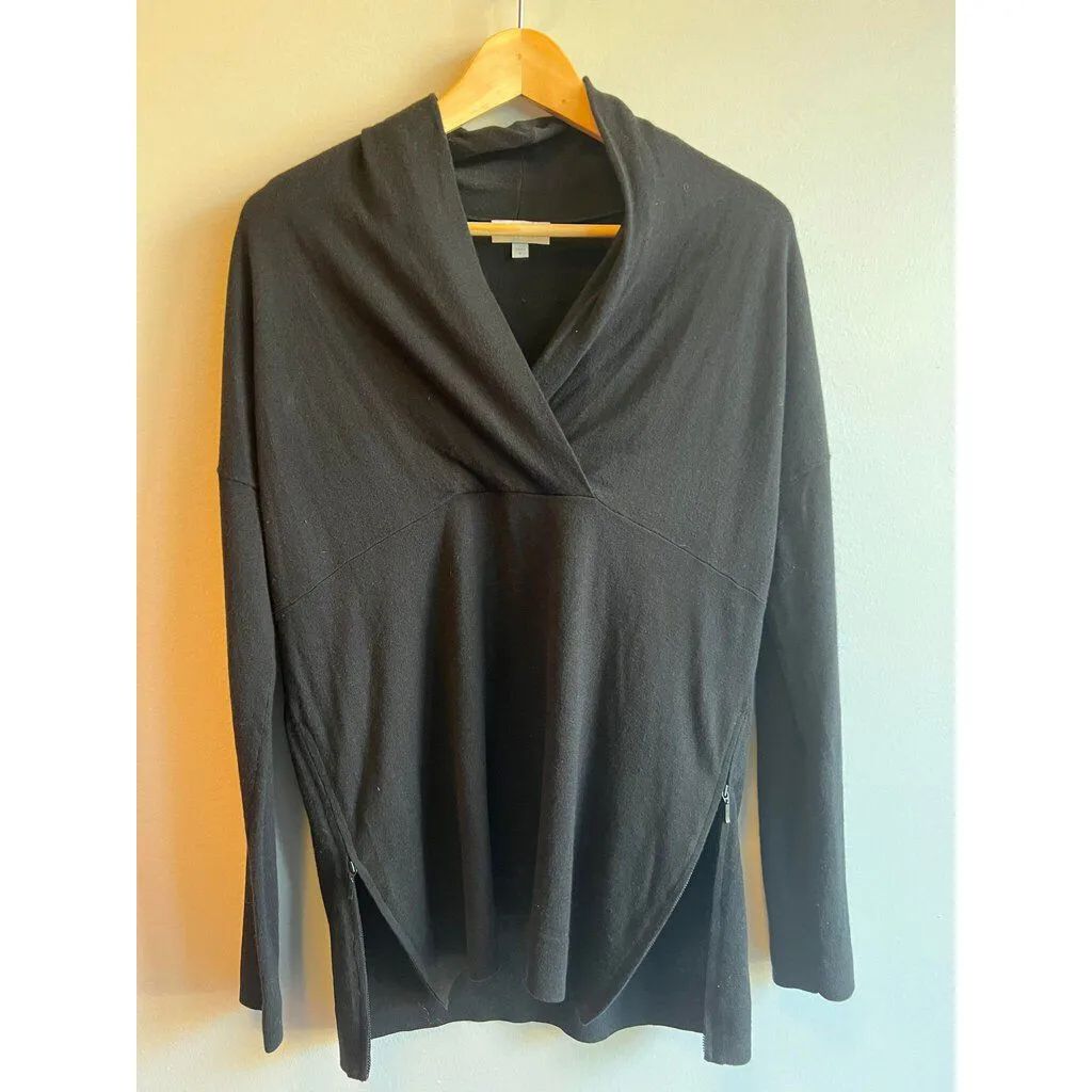 Kinross Cashmere Crossover Neck Pullover - Size Small