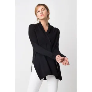 Kinross Cashmere Crossover Neck Pullover - Size Small