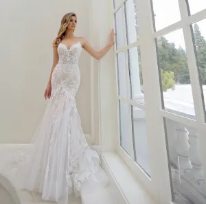 Lace Appliques Mermaid Wedding Dress