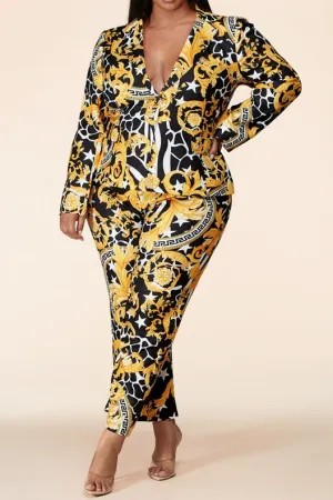 L'atiste by Amy PCTP7142B Print PlusSize 2pc Pant Set