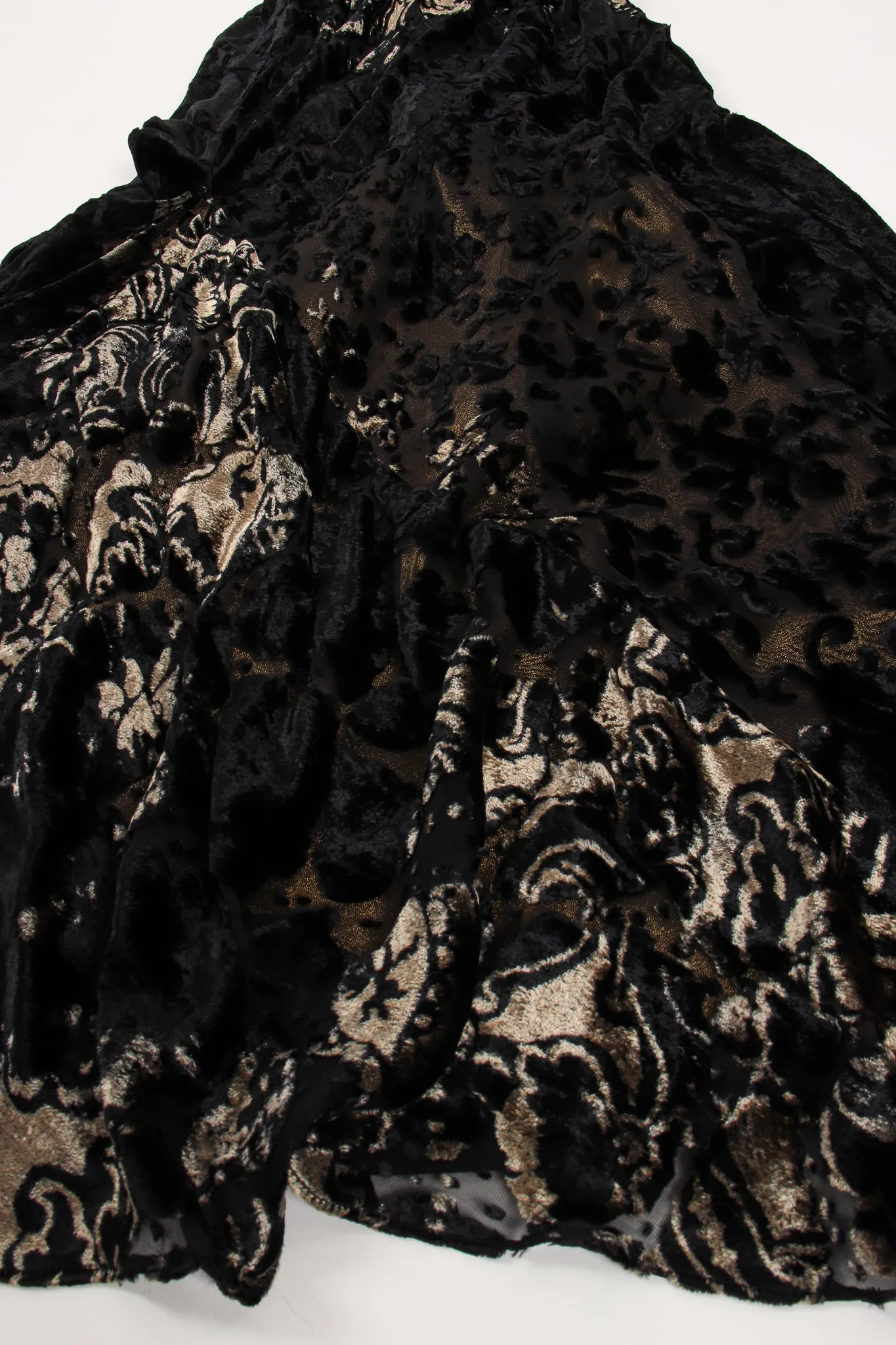 Layered Velvet Burnout Gown