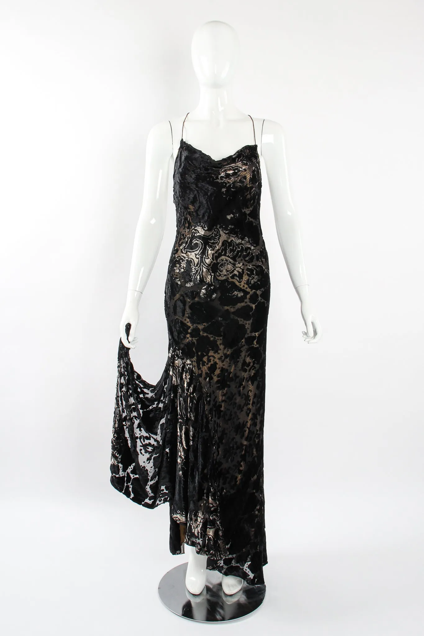 Layered Velvet Burnout Gown