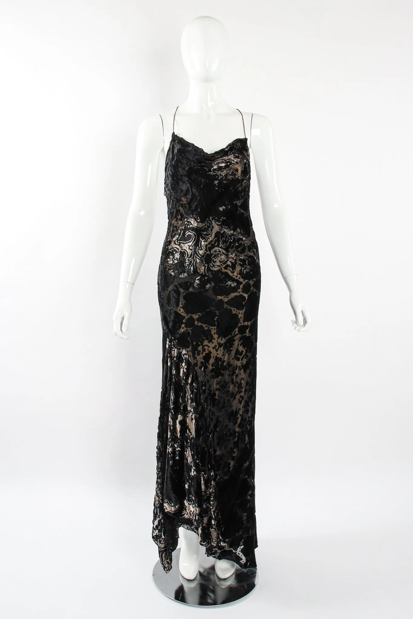 Layered Velvet Burnout Gown