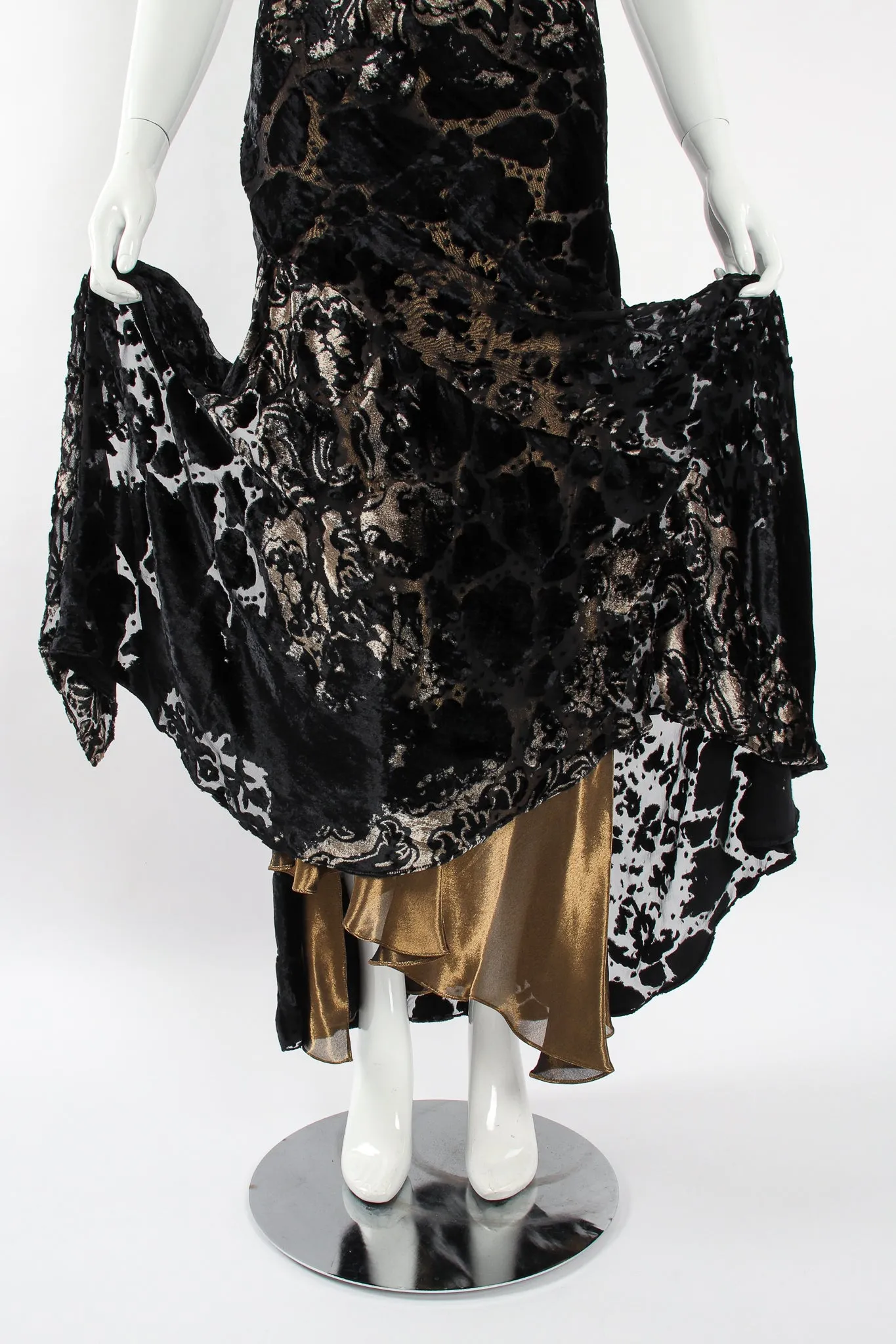 Layered Velvet Burnout Gown
