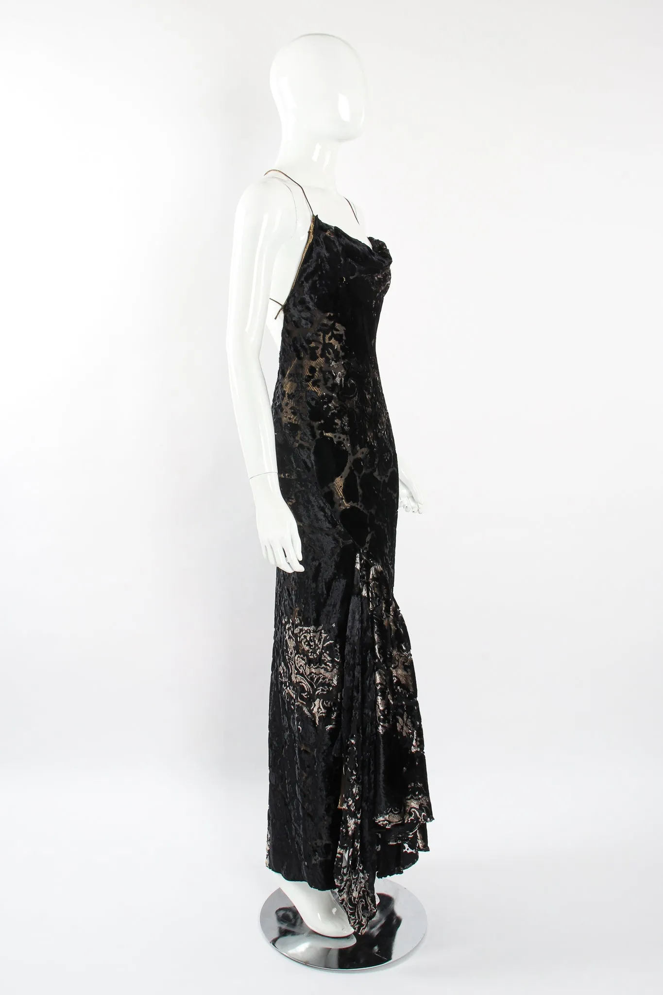 Layered Velvet Burnout Gown