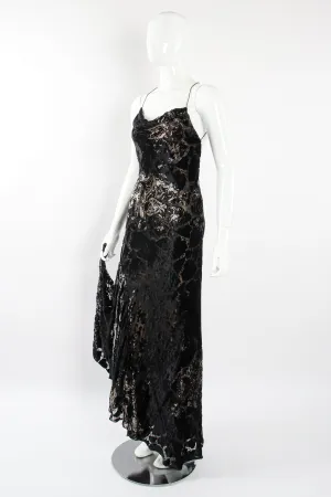 Layered Velvet Burnout Gown