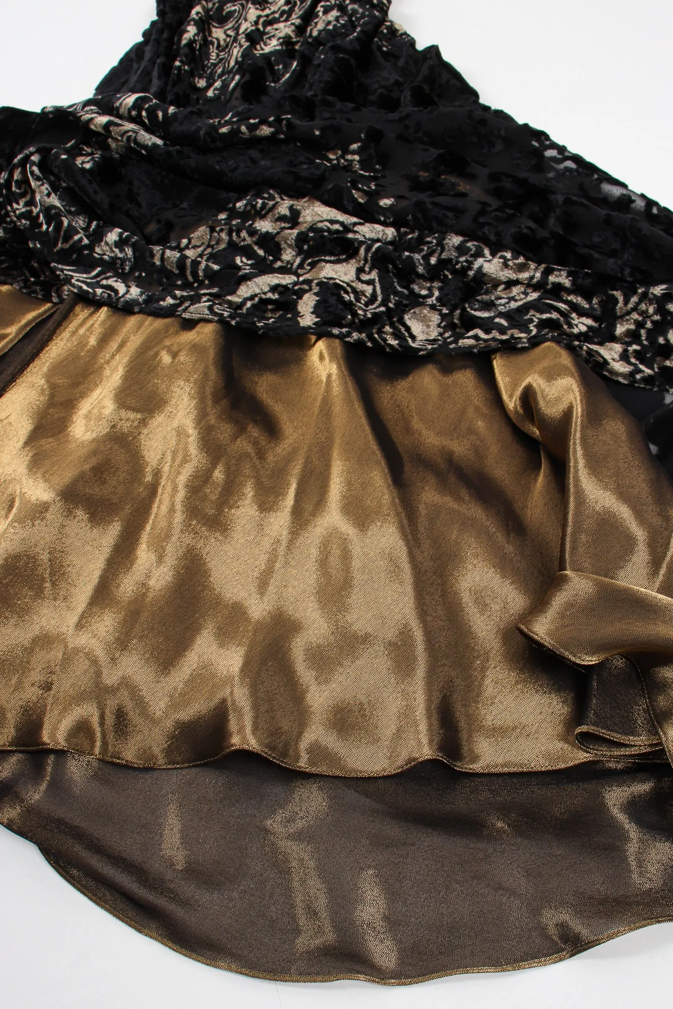 Layered Velvet Burnout Gown