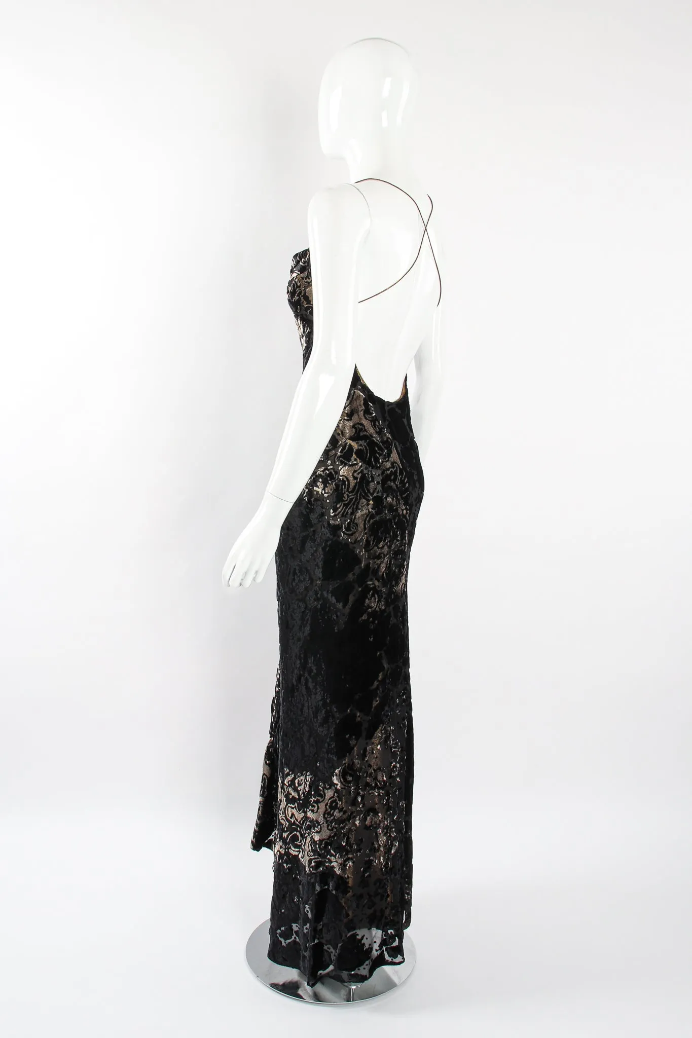 Layered Velvet Burnout Gown